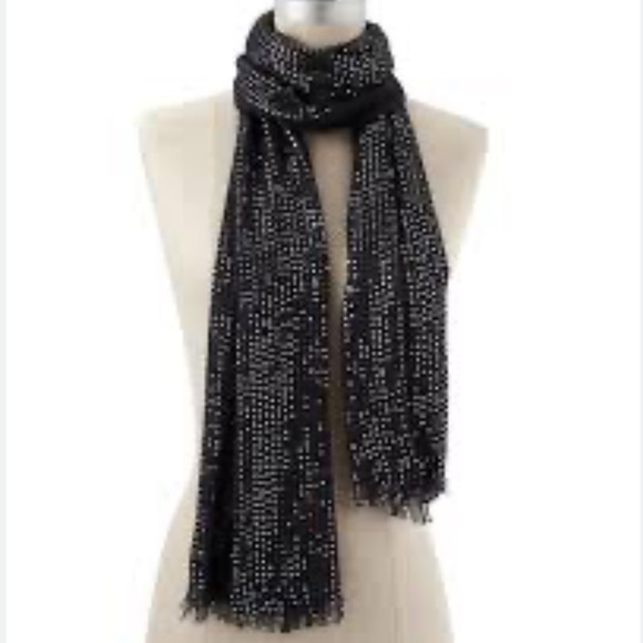 White House Black market sliver Sequin Oblong Scarf. - Picture 1 of 9